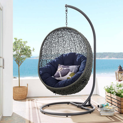 Hide Outdoor Patio Swing Chair With Stand - Gray Navy