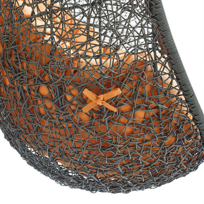 Hide Outdoor Patio Swing Chair With Stand - Gray Orange