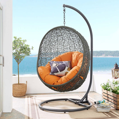 Hide Outdoor Patio Swing Chair With Stand - Gray Orange