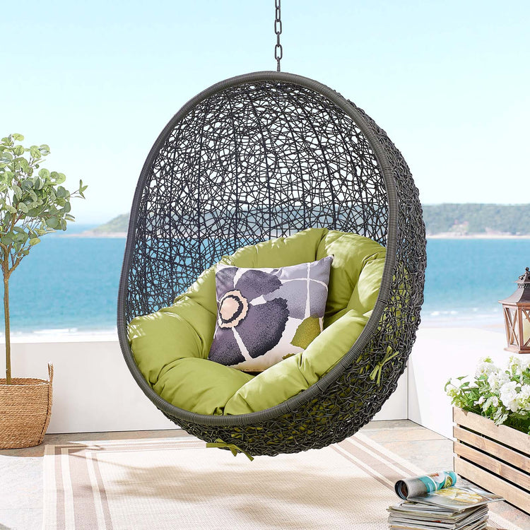Hide Outdoor Patio Swing Chair With Stand - Gray Peridot