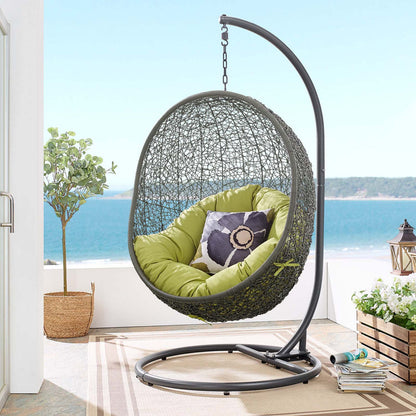 Hide Outdoor Patio Swing Chair With Stand - Gray Peridot