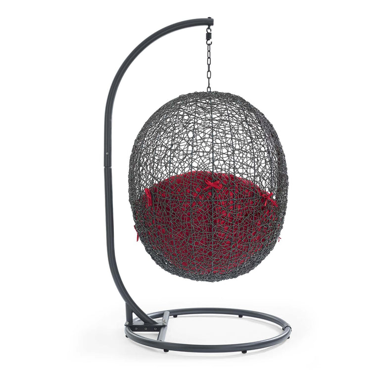 Hide Outdoor Patio Swing Chair With Stand - Gray Red