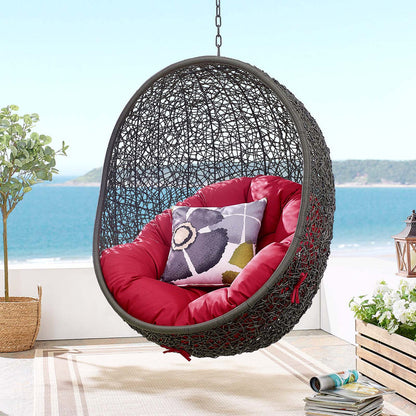 Hide Outdoor Patio Swing Chair With Stand - Gray Red
