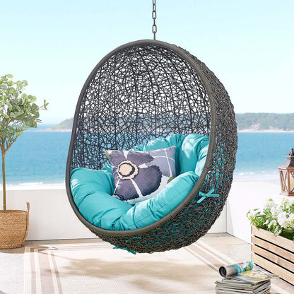 Hide Outdoor Patio Swing Chair With Stand - Gray Turquoise
