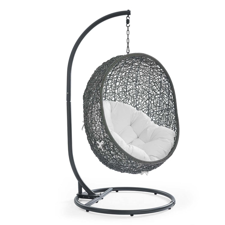 Hide Outdoor Patio Swing Chair With Stand - Gray White