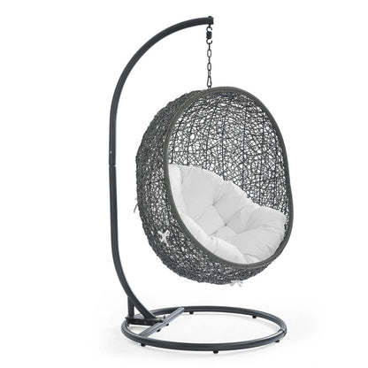 Hide Outdoor Patio Swing Chair With Stand - Gray White