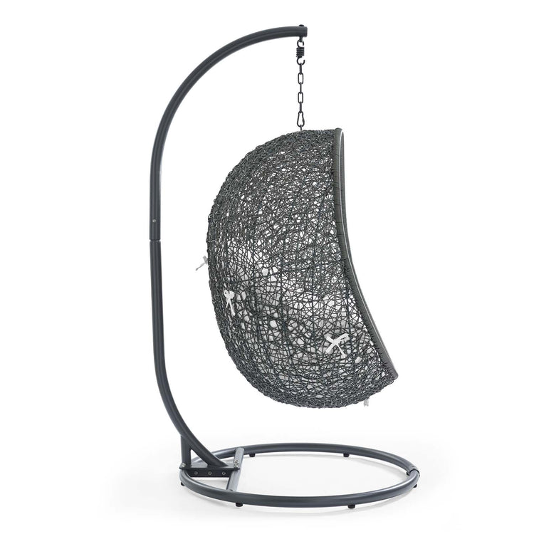 Hide Outdoor Patio Swing Chair With Stand - Gray White