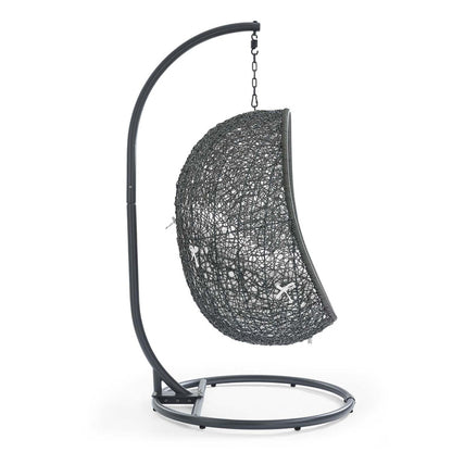 Hide Outdoor Patio Swing Chair With Stand - Gray White