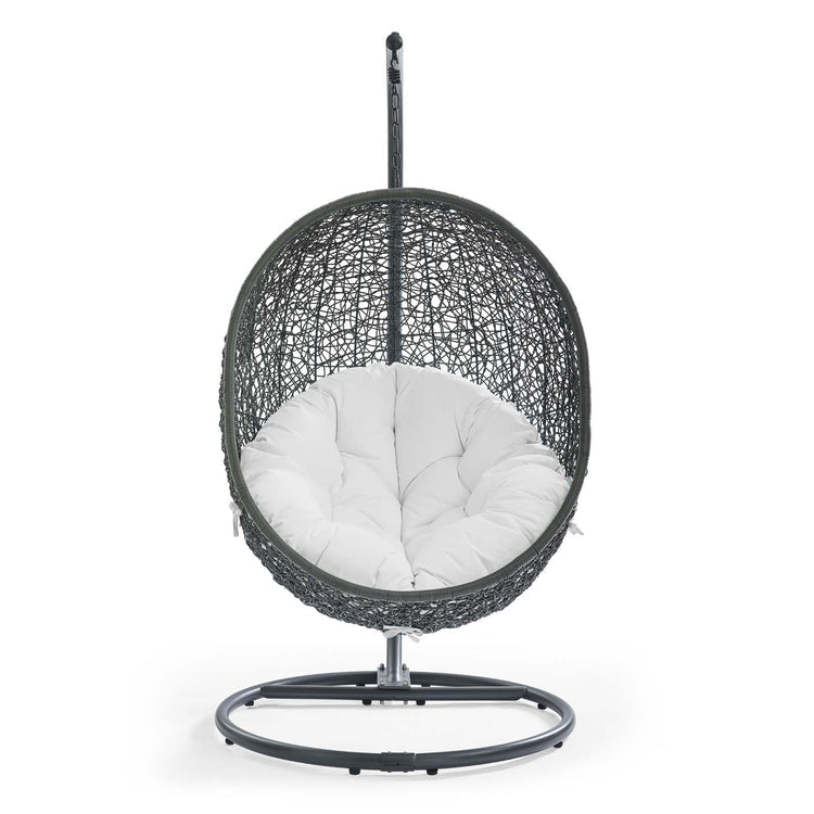Hide Outdoor Patio Swing Chair With Stand - Gray White