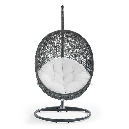 Hide Outdoor Patio Swing Chair With Stand - Gray White