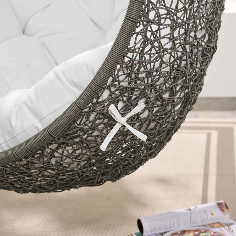 Hide Outdoor Patio Swing Chair With Stand - Gray White