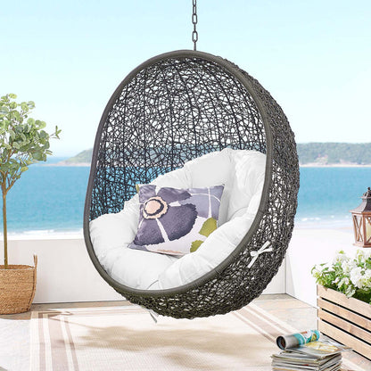 Hide Outdoor Patio Swing Chair With Stand - Gray White