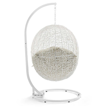 Hide Outdoor Patio Swing Chair With Stand - White Beige
