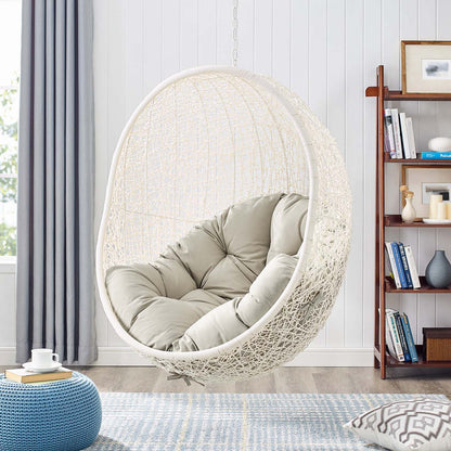 Hide Outdoor Patio Swing Chair With Stand - White Beige