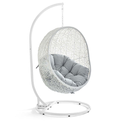 Hide Outdoor Patio Swing Chair With Stand - White Gray