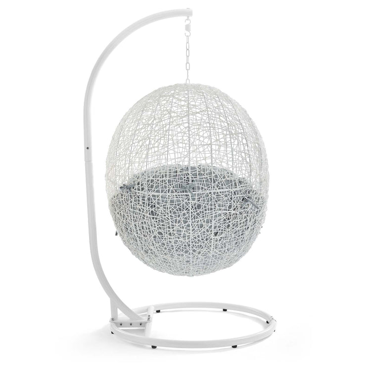 Hide Outdoor Patio Swing Chair With Stand - White Gray