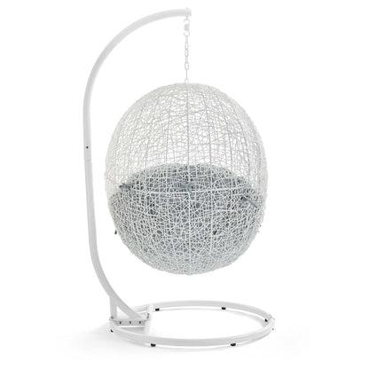Hide Outdoor Patio Swing Chair With Stand - White Gray