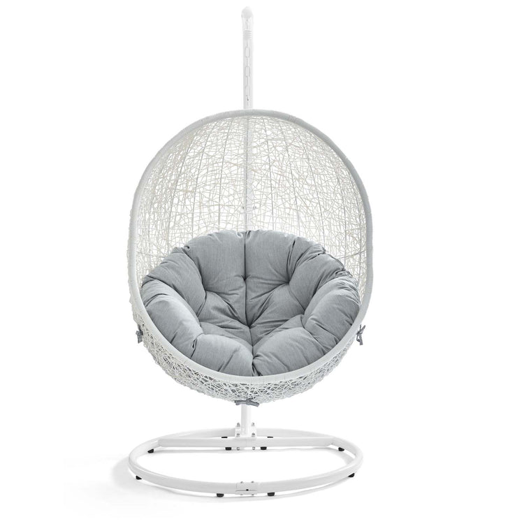 Hide Outdoor Patio Swing Chair With Stand - White Gray