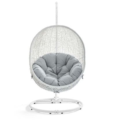 Hide Outdoor Patio Swing Chair With Stand - White Gray