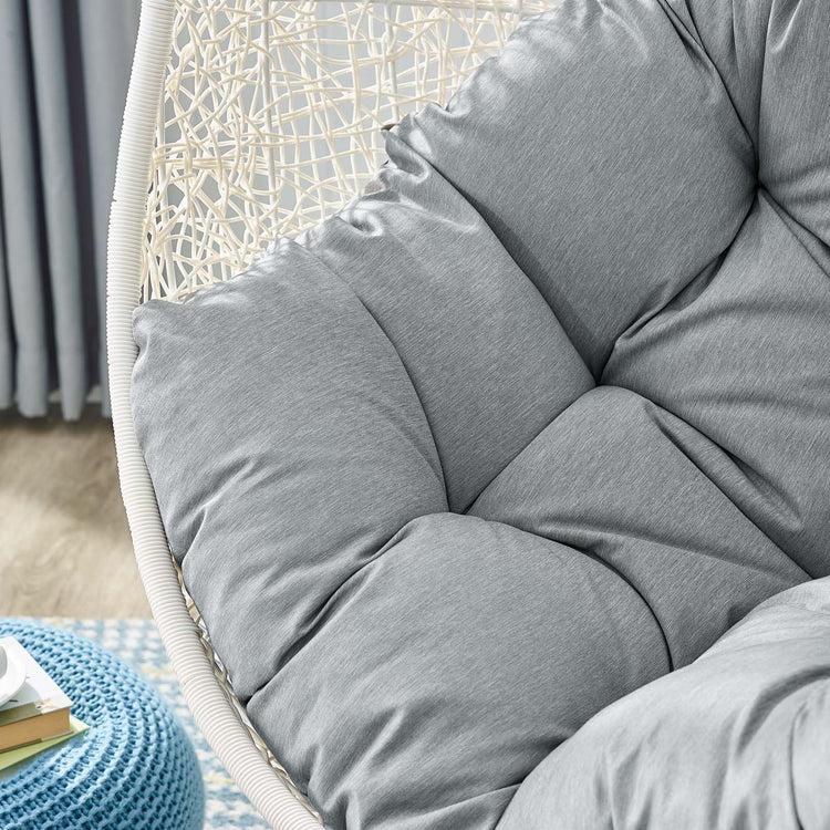 Hide Outdoor Patio Swing Chair With Stand - White Gray