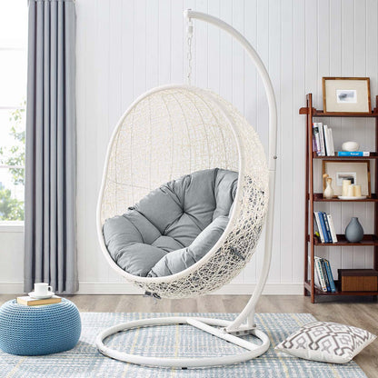 Hide Outdoor Patio Swing Chair With Stand - White Gray