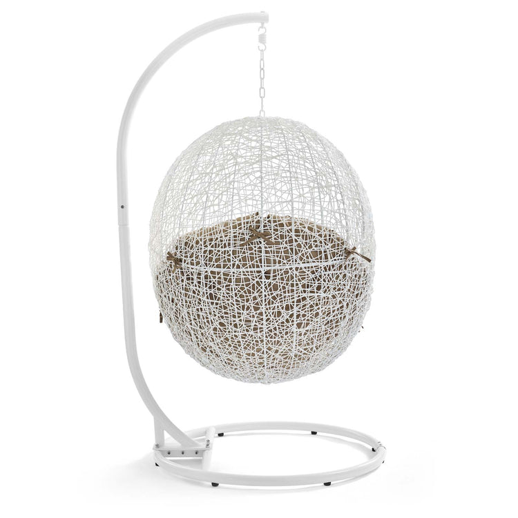 Hide Outdoor Patio Swing Chair With Stand - White Mocha
