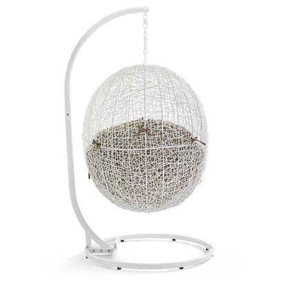 Hide Outdoor Patio Swing Chair With Stand - White Mocha