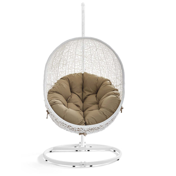 Hide Outdoor Patio Swing Chair With Stand - White Mocha