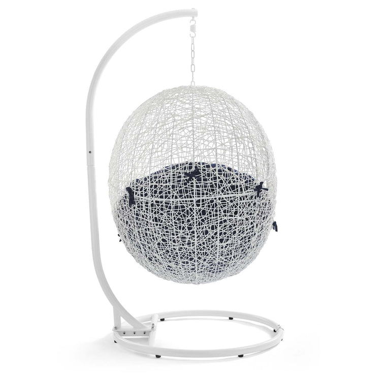 Hide Outdoor Patio Swing Chair With Stand - White Navy
