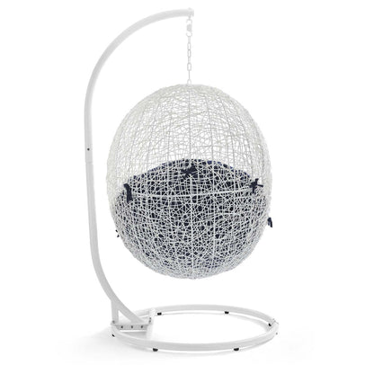 Hide Outdoor Patio Swing Chair With Stand - White Navy