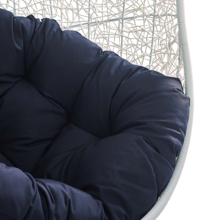 Hide Outdoor Patio Swing Chair With Stand - White Navy