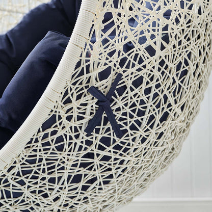 Hide Outdoor Patio Swing Chair With Stand - White Navy