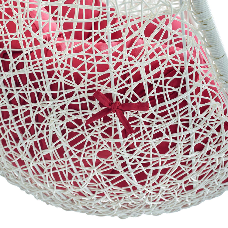 Hide Outdoor Patio Swing Chair With Stand - White Red