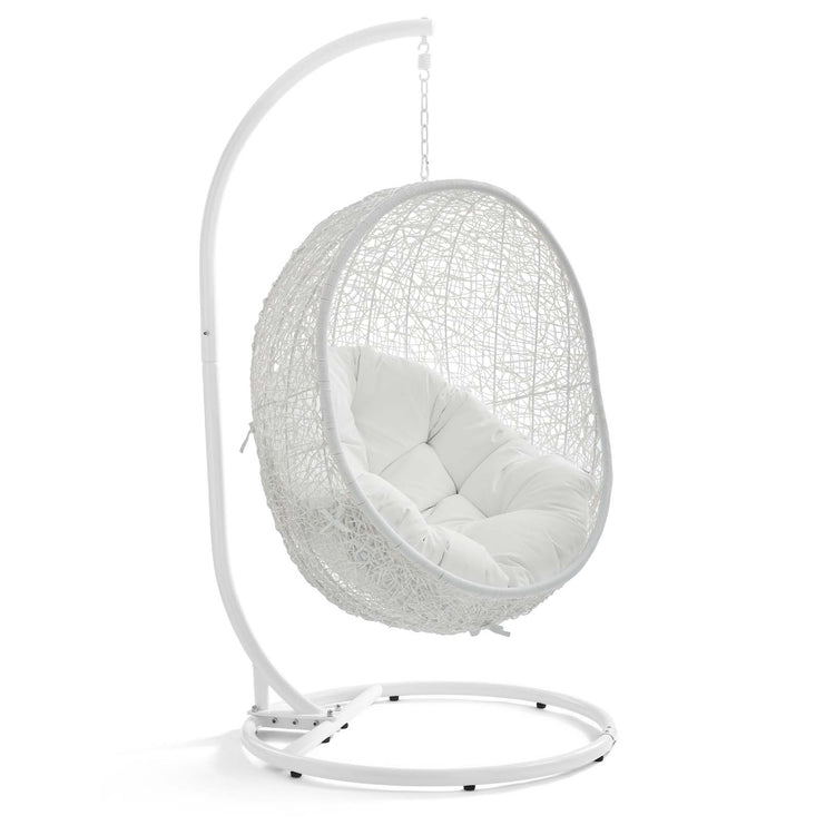 Hide Outdoor Patio Swing Chair With Stand - White