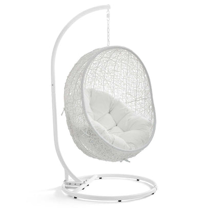 Hide Outdoor Patio Swing Chair With Stand - White