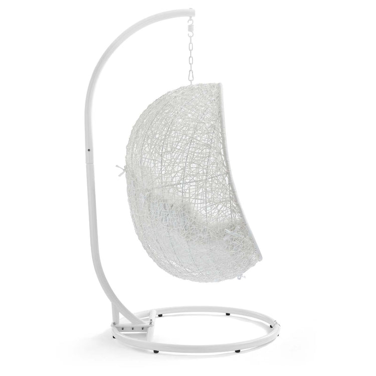 Hide Outdoor Patio Swing Chair With Stand - White