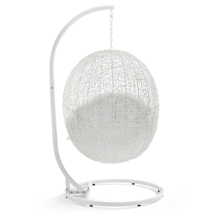 Hide Outdoor Patio Swing Chair With Stand - White