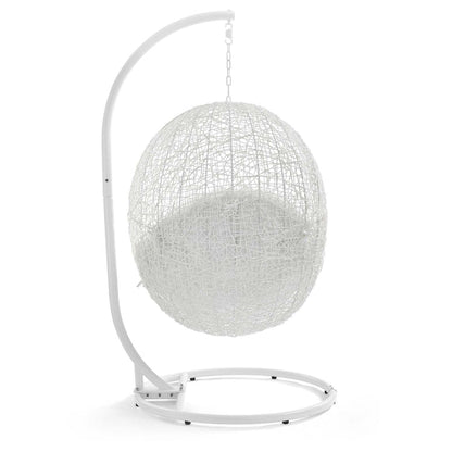 Hide Outdoor Patio Swing Chair With Stand - White