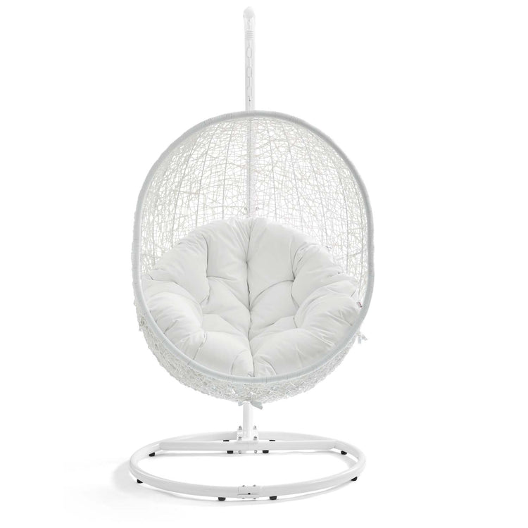 Hide Outdoor Patio Swing Chair With Stand - White