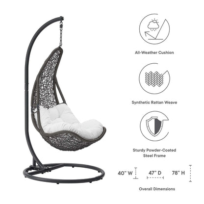 Abate Wicker Rattan Outdoor Patio Swing Chair - Gray White