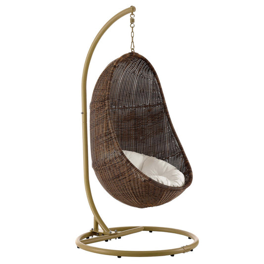 Bean Outdoor Patio Wood Swing Chair With Stand - Default Title