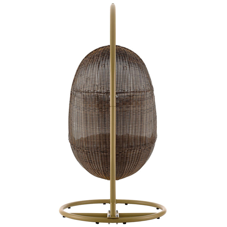 Bean Outdoor Patio Wood Swing Chair With Stand - Default Title