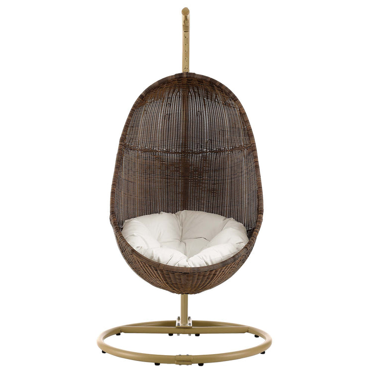 Bean Outdoor Patio Wood Swing Chair With Stand - Default Title
