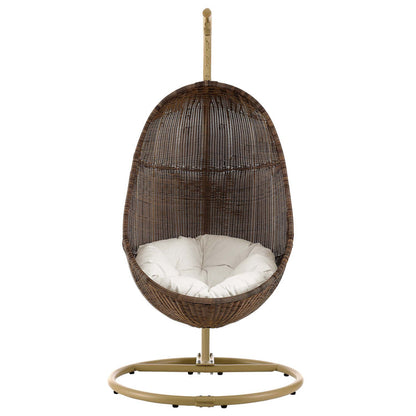 Bean Outdoor Patio Wood Swing Chair With Stand - Default Title