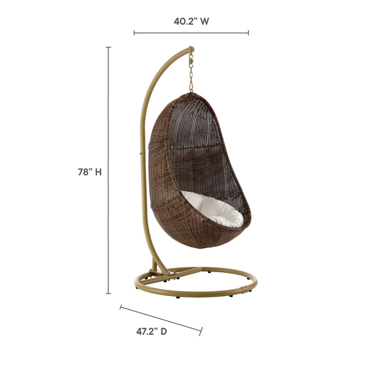 Bean Outdoor Patio Wood Swing Chair With Stand - Default Title