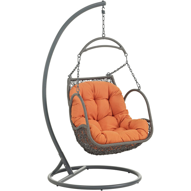 Arbor Outdoor Patio Wood Swing Chair - Orange