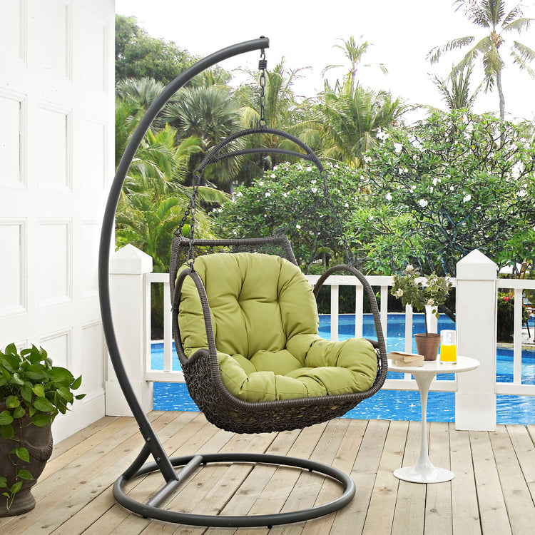 Arbor Outdoor Patio Wood Swing Chair - Peridot