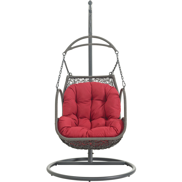 Arbor Outdoor Patio Wood Swing Chair - Red