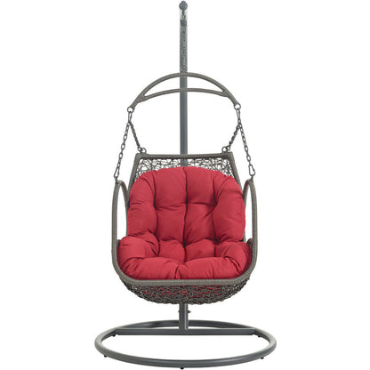 Arbor Outdoor Patio Wood Swing Chair - Red