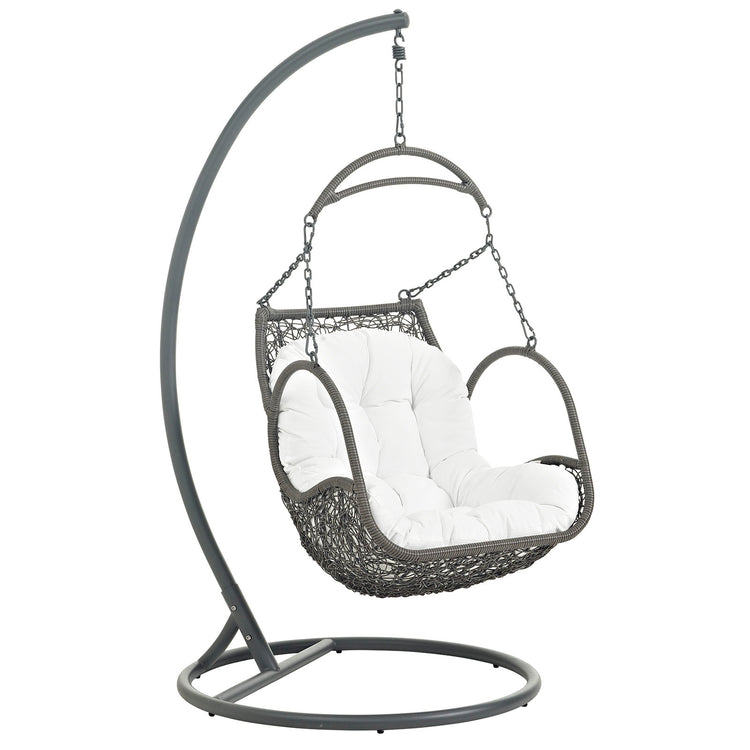 Arbor Outdoor Patio Wood Swing Chair - White